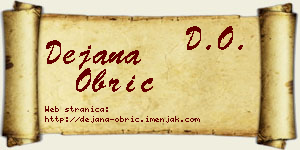 Dejana Obrić vizit kartica